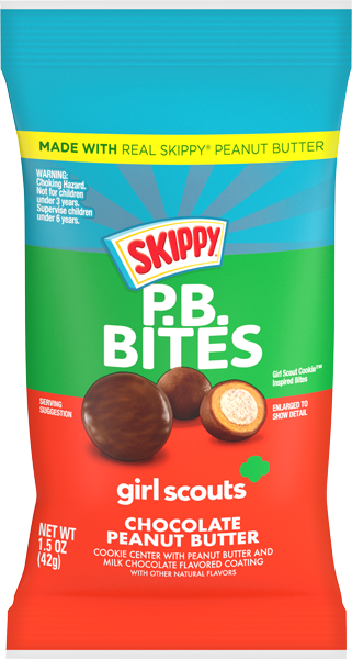 SKIPPY<sup>®</sup> P.B. Bites Girl Scout Cookie™ Chocolate Peanut Butter